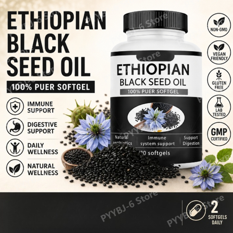 Shilajit Resin Pure - Ethiopian Black Seed Oil Softgels 60