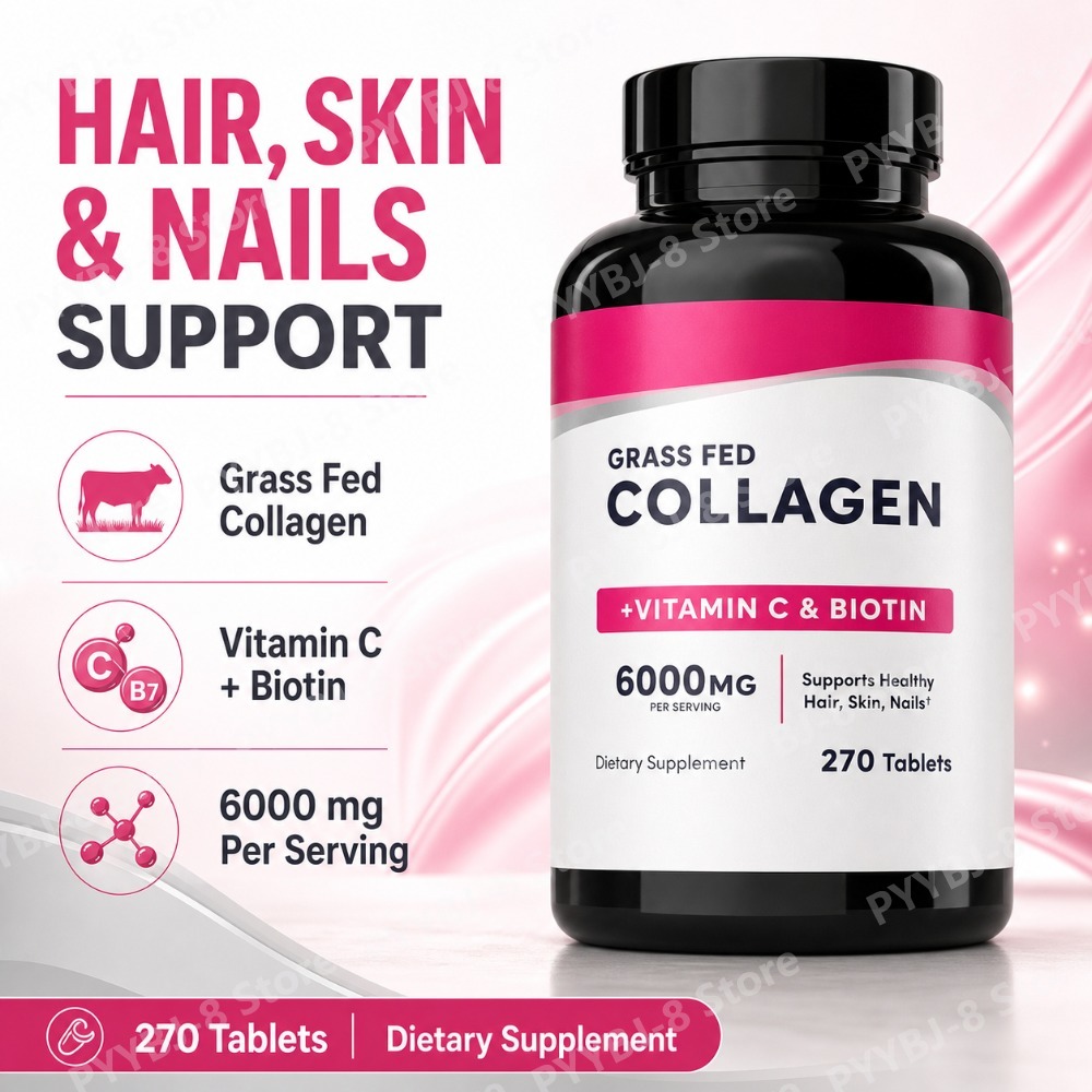 Collagen Peptide Powder - Collagen Tablets 6000mg with Vitamin C