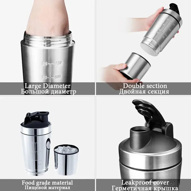 Stainless Steel Protein Shaker - Nutrition Sports Fitness ulasan dan harga