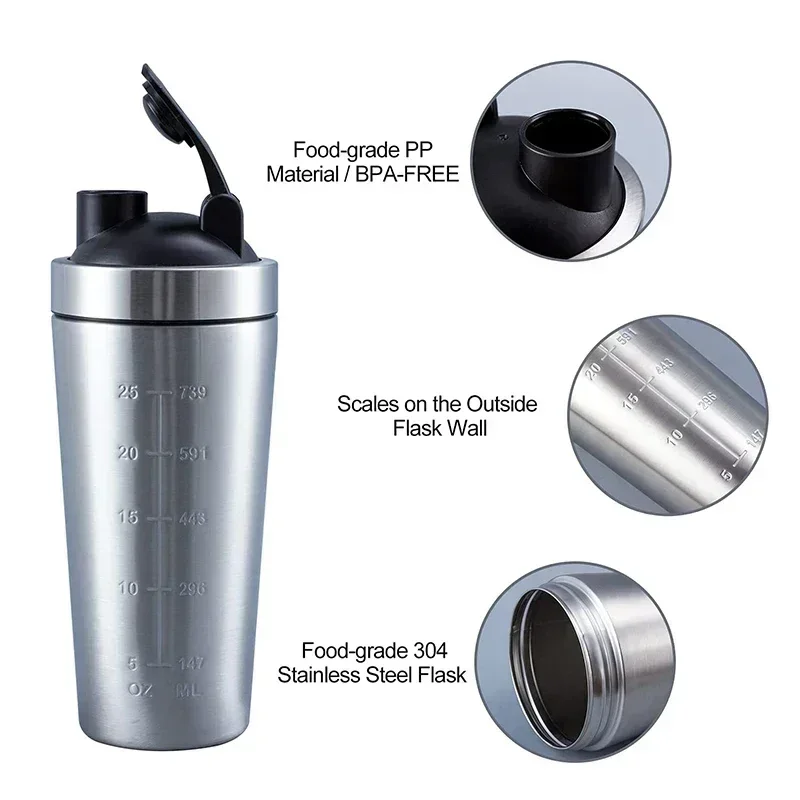 Stainless Steel Protein Shaker - Nutrition Sports Fitness ulasan dan harga