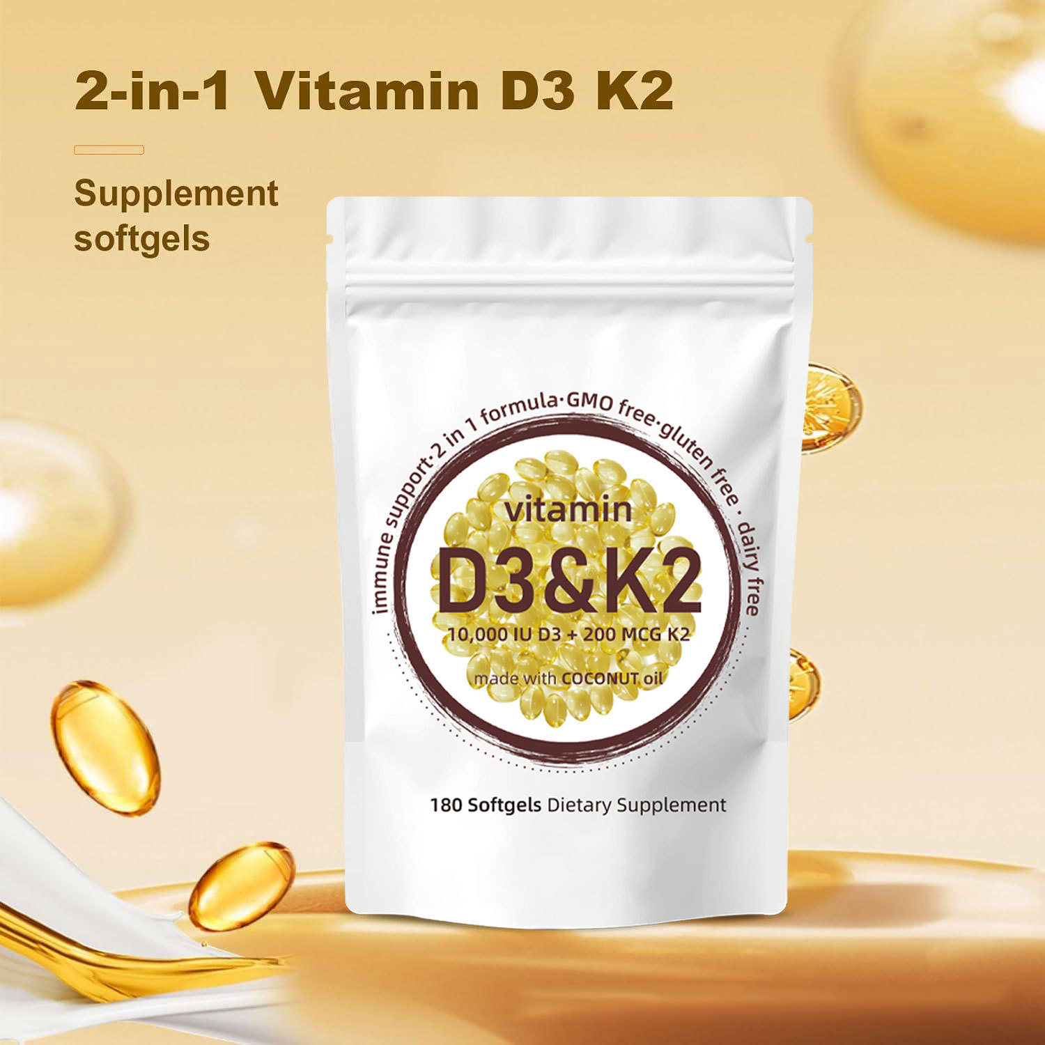 Vitamin D3 K2 Softgels - Vitam - Vitamin D3 K2 Drop ulasan dan harga