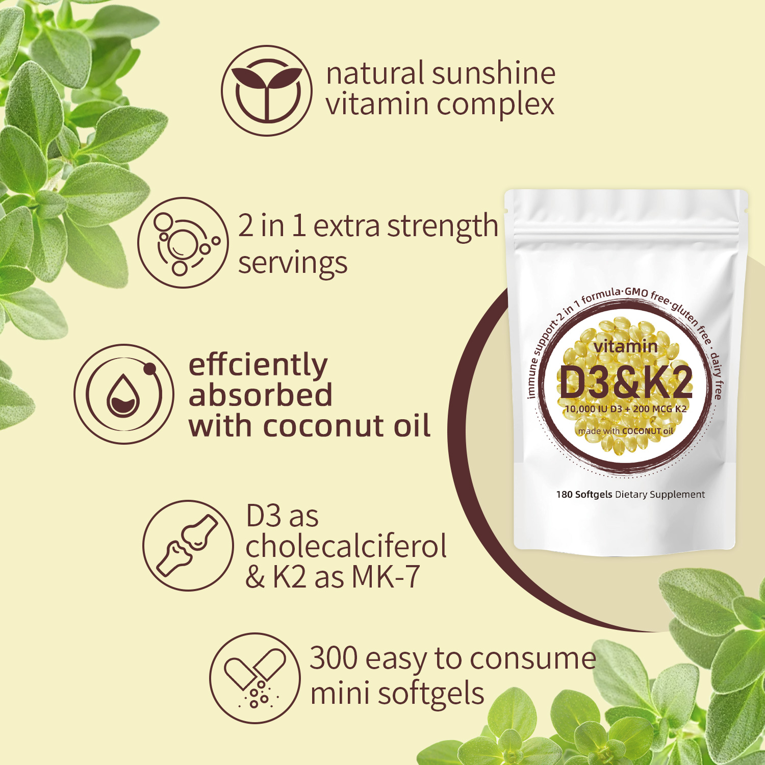 Vitamin D3 K2 Softgels - Vitam - Vitamin D3 K2 Drop ulasan dan harga