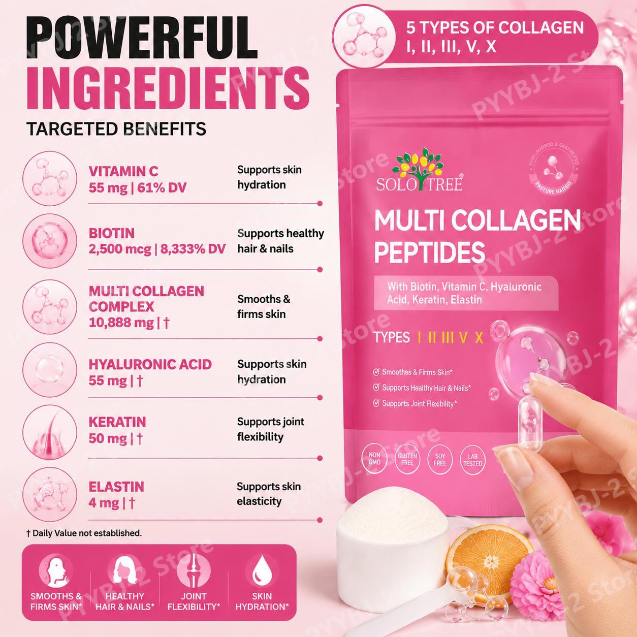 Multi Collagen Peptides Powder - Collagen Peptide Powder ulasan dan harga