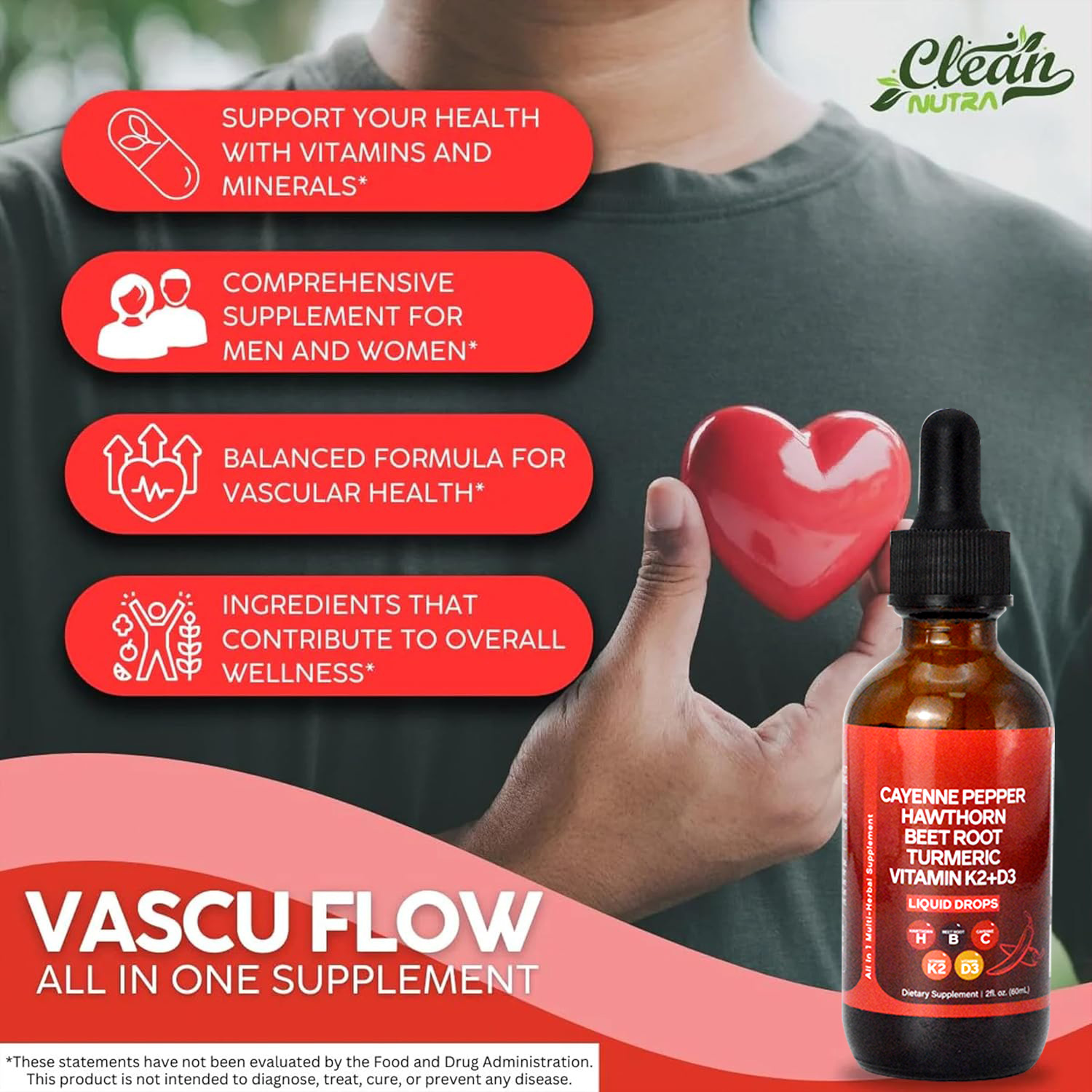 60ML Cayenne Pepper Drops, Liq - Vitamin D3 K2 Drop ulasan dan harga