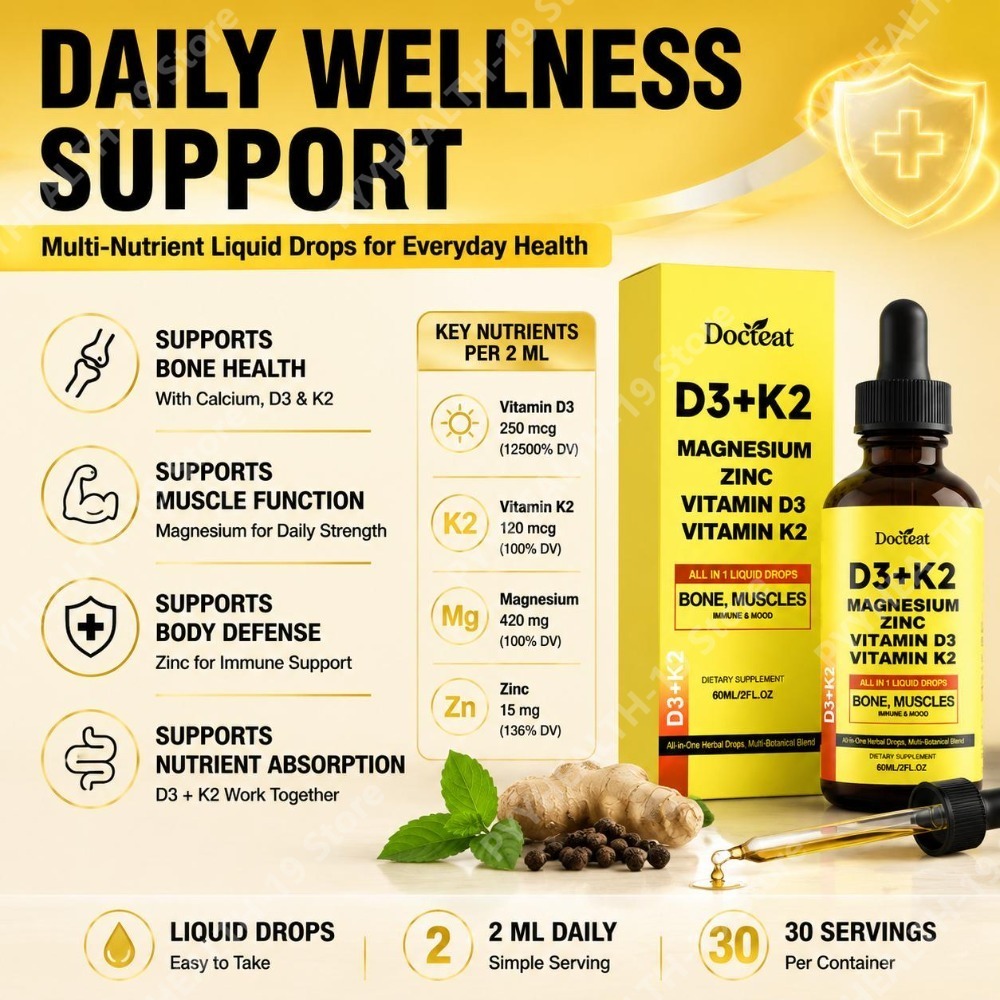 Docteat D3+K2 Liquid Drops wit - Vitamin D3 K2 Drop ulasan dan harga
