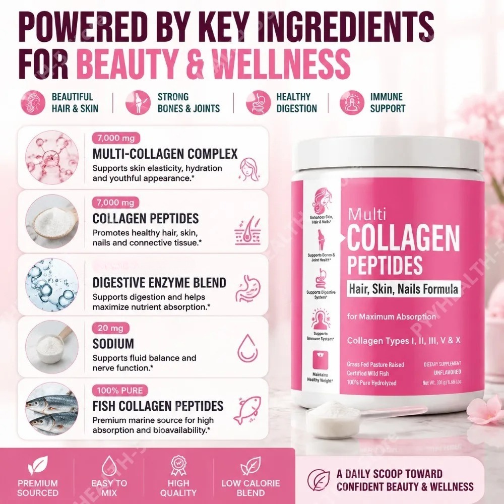 Hydrolyzed Multi Collagen Powd - Collagen Peptide Powder ulasan dan harga