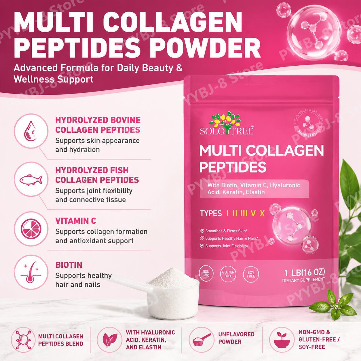 SoloTree Multi Collagen Peptid - Collagen Peptide Powder ulasan dan harga