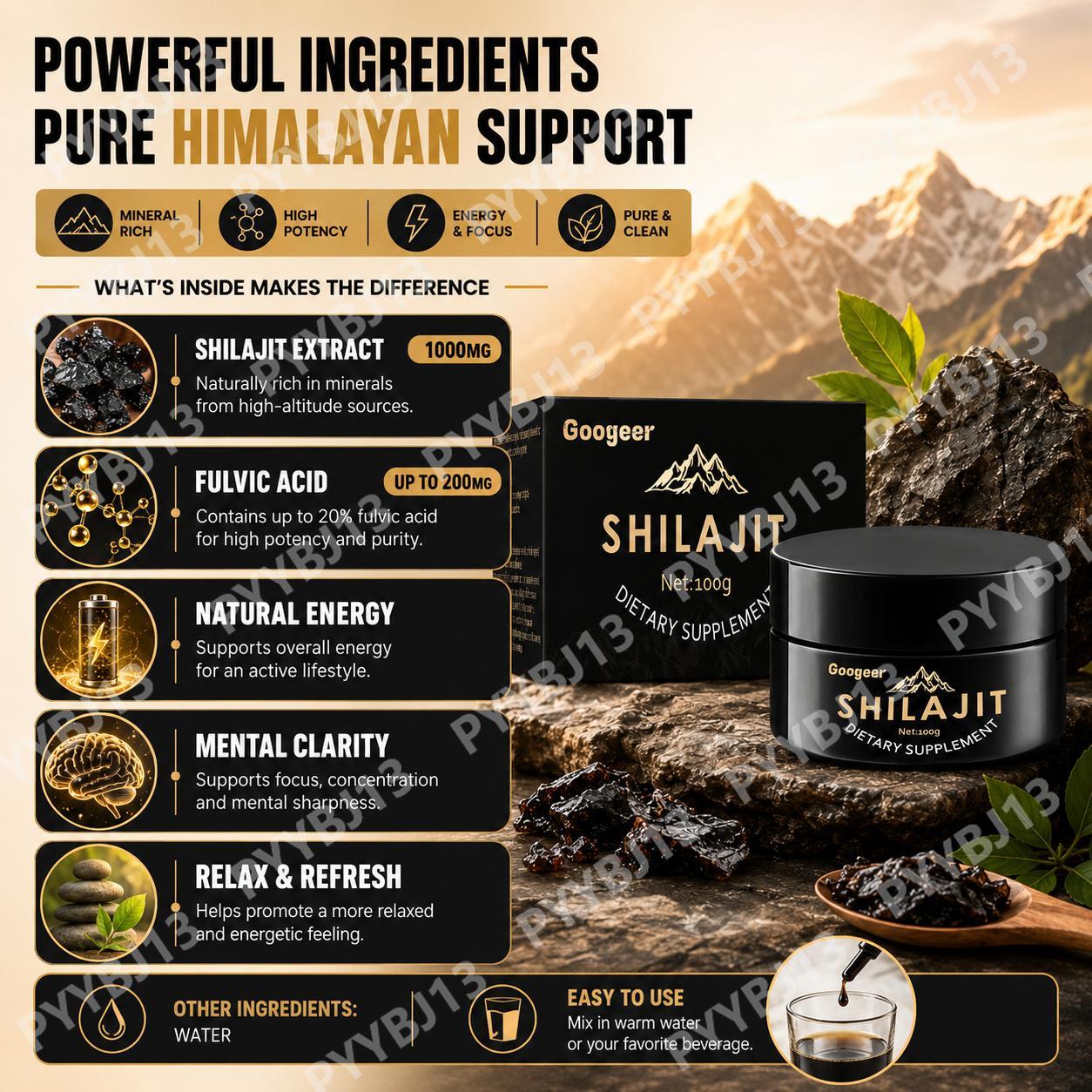 Googeer Shilajit Drops Mineral - Shilajit Resin Pure ulasan dan harga