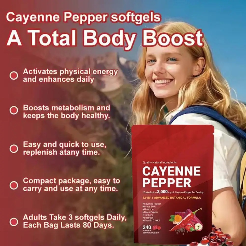 240 Softgels Cayenne Pepper Ca - Vitamin D3 K2 Drop ulasan dan harga