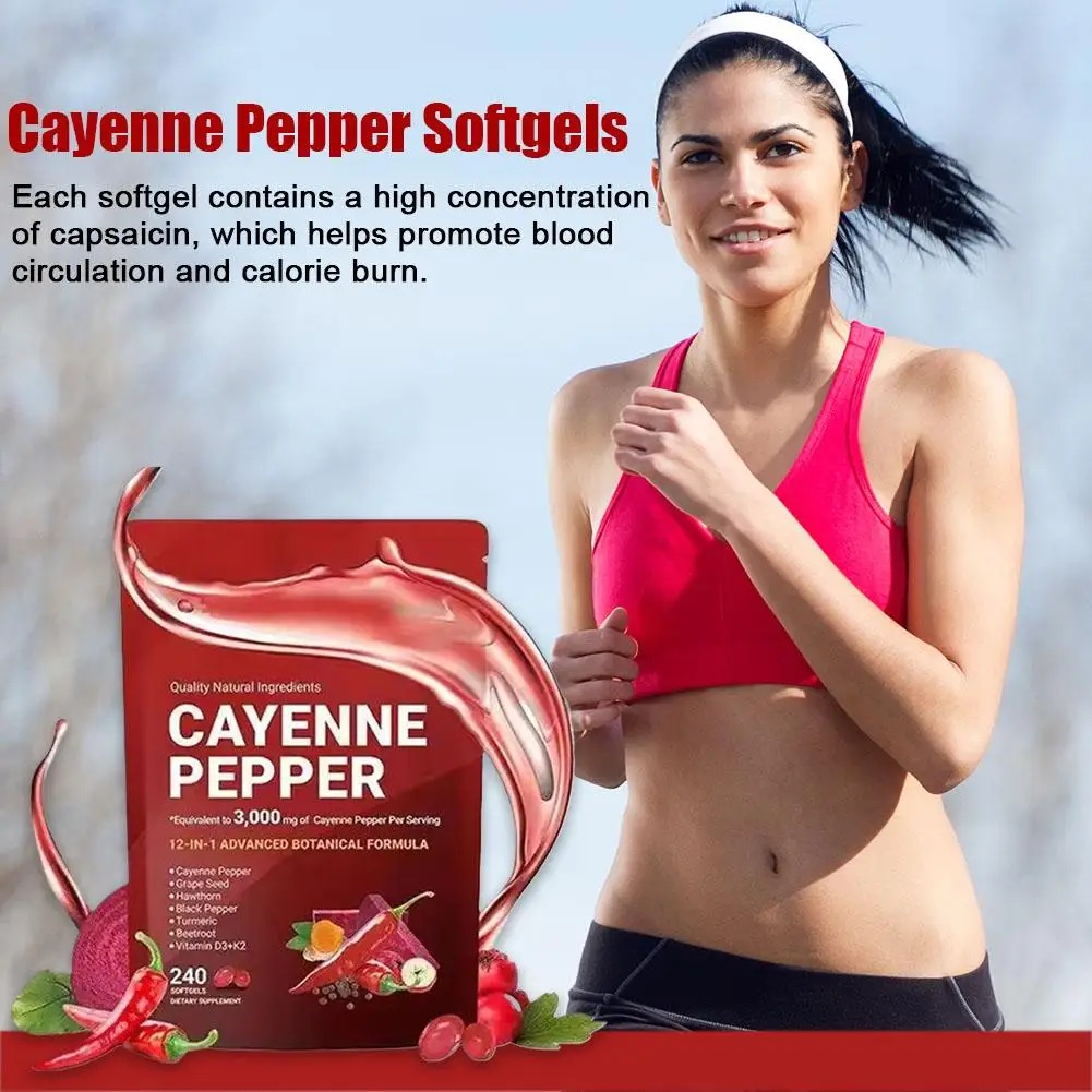 240 Softgels Cayenne Pepper Ca - Vitamin D3 K2 Drop ulasan dan harga