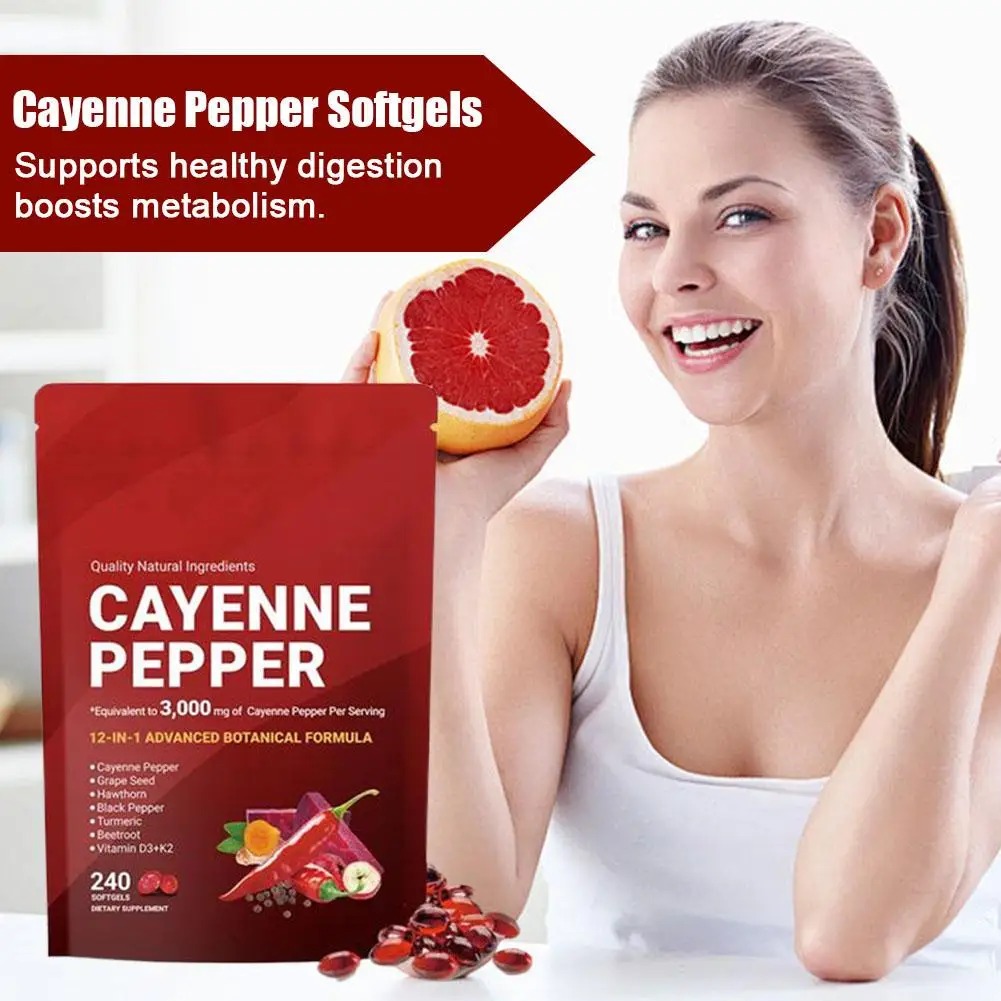 240 Softgels Cayenne Pepper Ca - Vitamin D3 K2 Drop ulasan dan harga