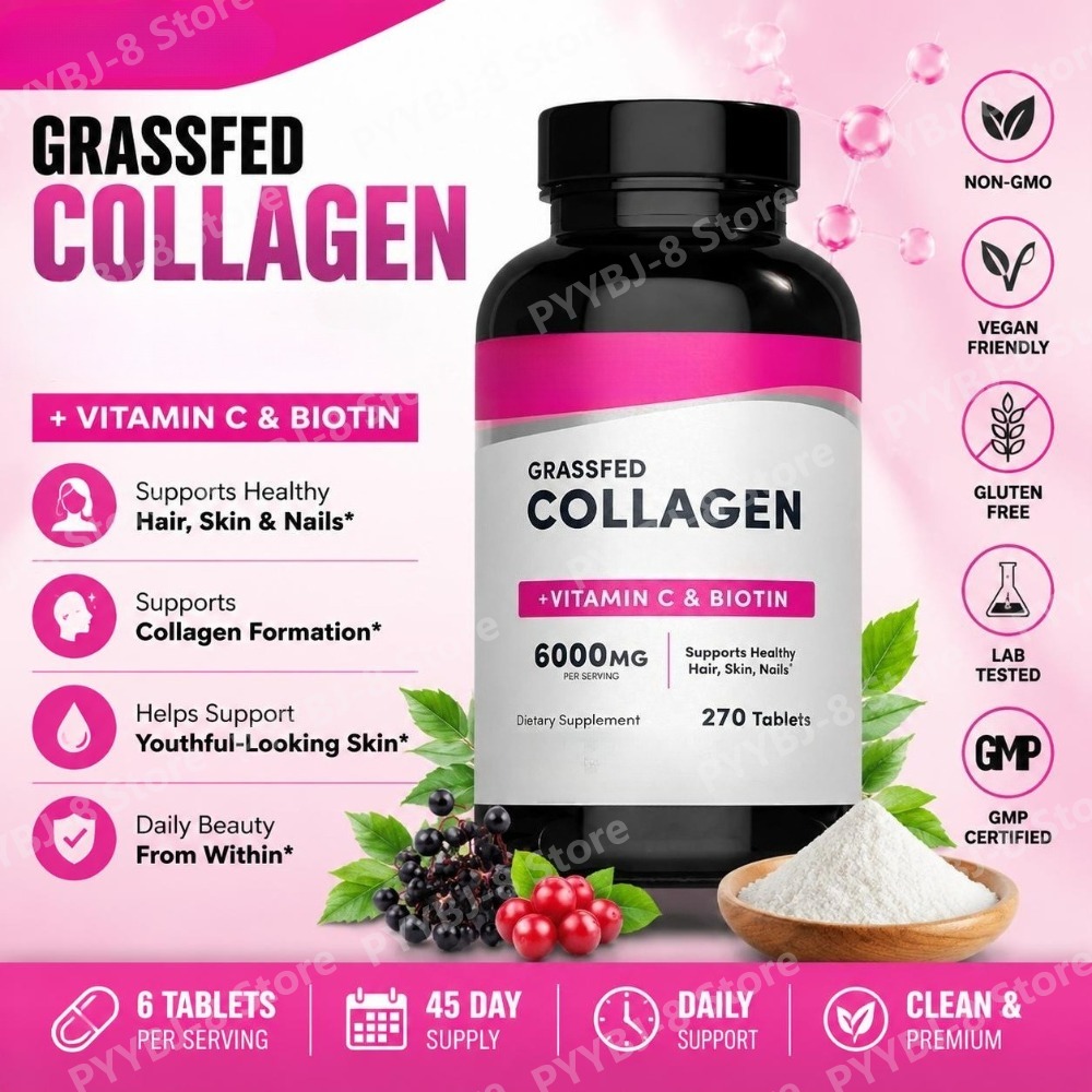 Collagen Tablets 6000mg with V - Collagen Peptide Powder ulasan dan harga