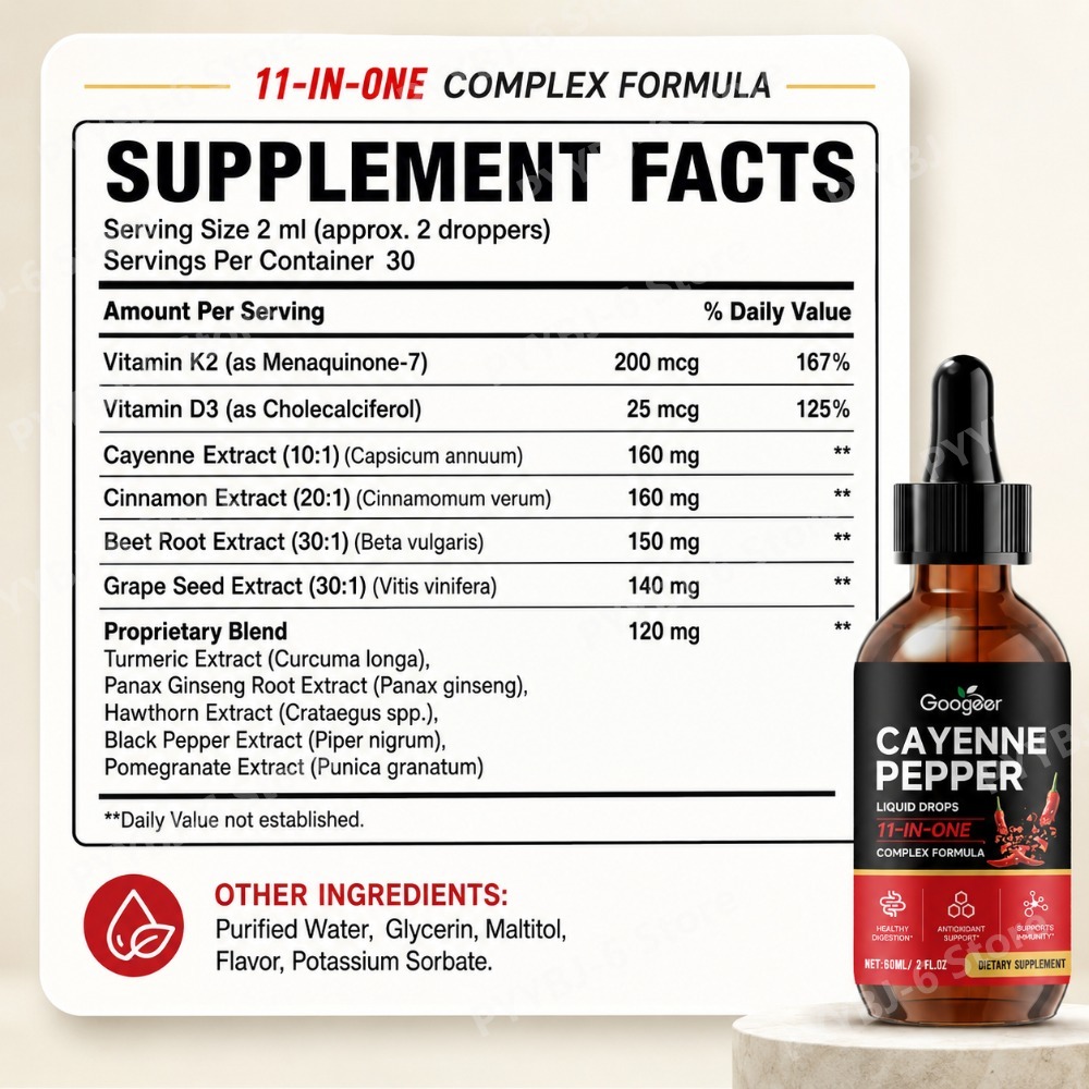 Googeer Cayenne Pepper Liquid  - Vitamin D3 K2 Drop ulasan dan harga